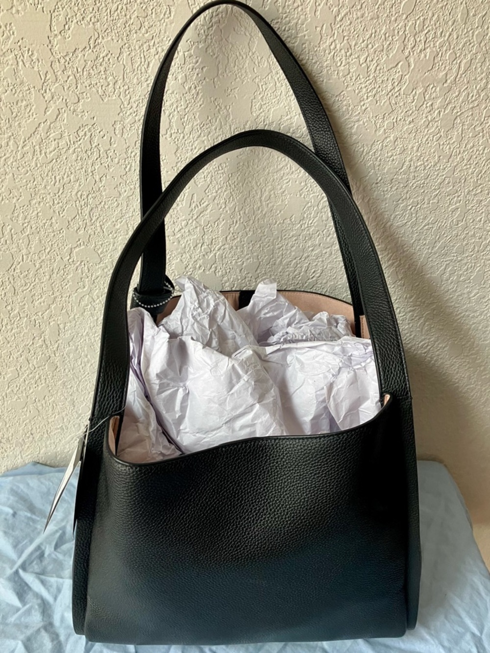 Kate Spade Knott Pebbled Leather Large Shoulder Bag - Black - Picture 4 of 15